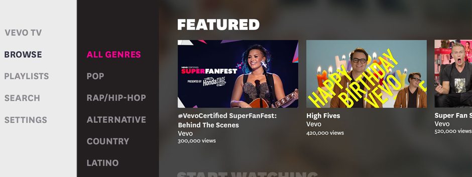 La aplicación de Vevo llega hoy a PS3 y PS4