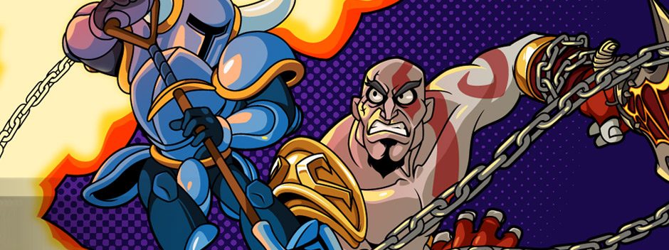 Primer vistazo a Kratos dando guerra en Shovel Knight