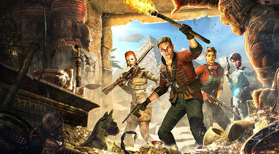 Absorbe almas para usar magia y busca tesoros para conseguir mejoras en Strange Brigade, un shooter cooperativo para PS4