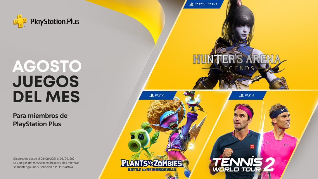 Juegos de PlayStation Plus para agosto: Hunter’s Arena: Legends, Plants vs. Zombies: La Batalla de Neighborville, Tennis World Tour 2