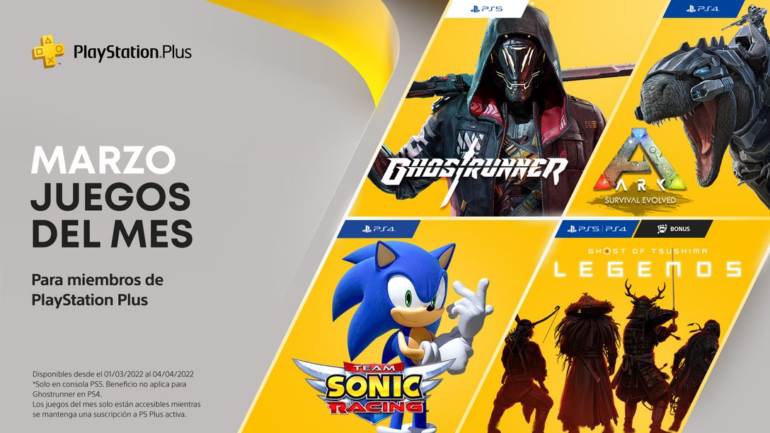 ACTUALIZACIÓN: Juegos de PlayStation Plus para marzo | Ark: Survival Evolved, Team Sonic Racing, Ghostrunner