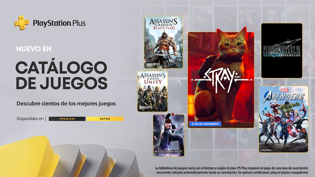 Novedades de julio del catálogo de juegos de PlayStation Plus: Stray, Final Fantasy VII Remake Intergrade y Marvel’s Avengers