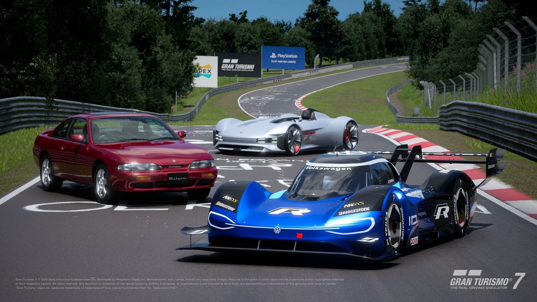 La actualización 1.23 de Gran Turismo 7 viene encabezada por el Porsche Vision GT Spyder, el Volkswagen ID.R y el Nissan Silvia K’s Type S