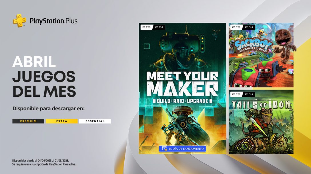 Juegos mensuales de PlayStation Plus de abril | Meet Your Maker, Sackboy: Una aventura a lo grande, Tails of Iron