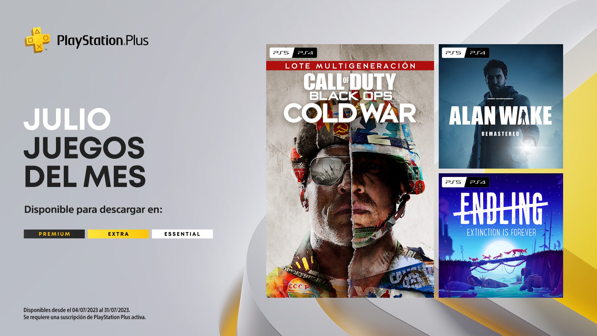 Juegos mensuales de PlayStation Plus en julio Call of Duty Black Ops Cold War, Alan Wake