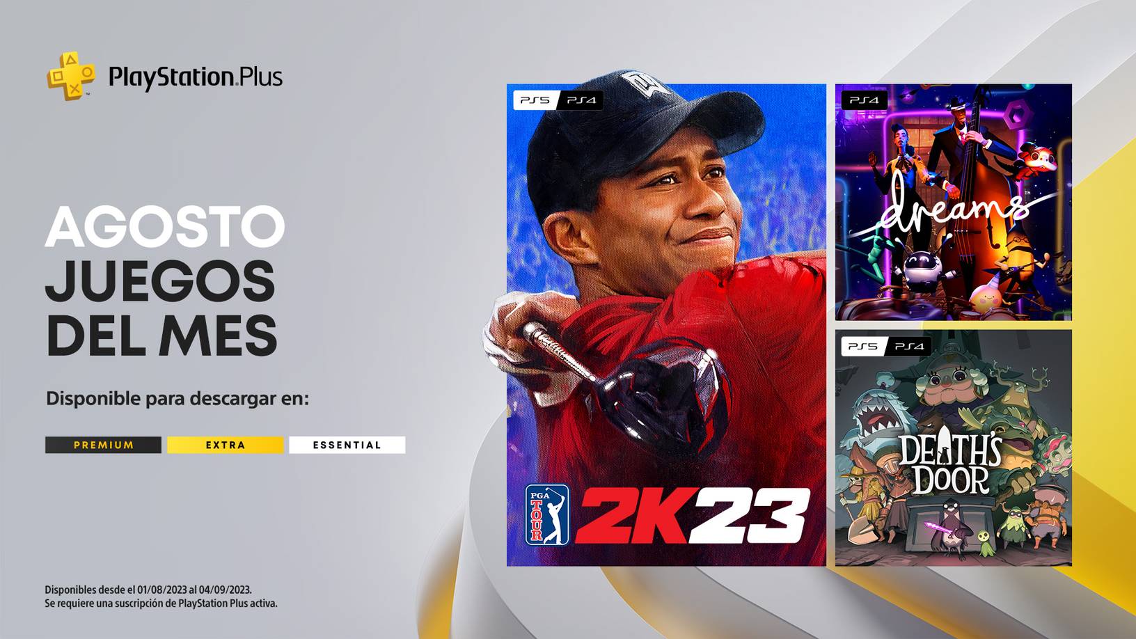 PGA TOUR 2K23, Dreams y Death's Door en agosto para PlayStation Plus