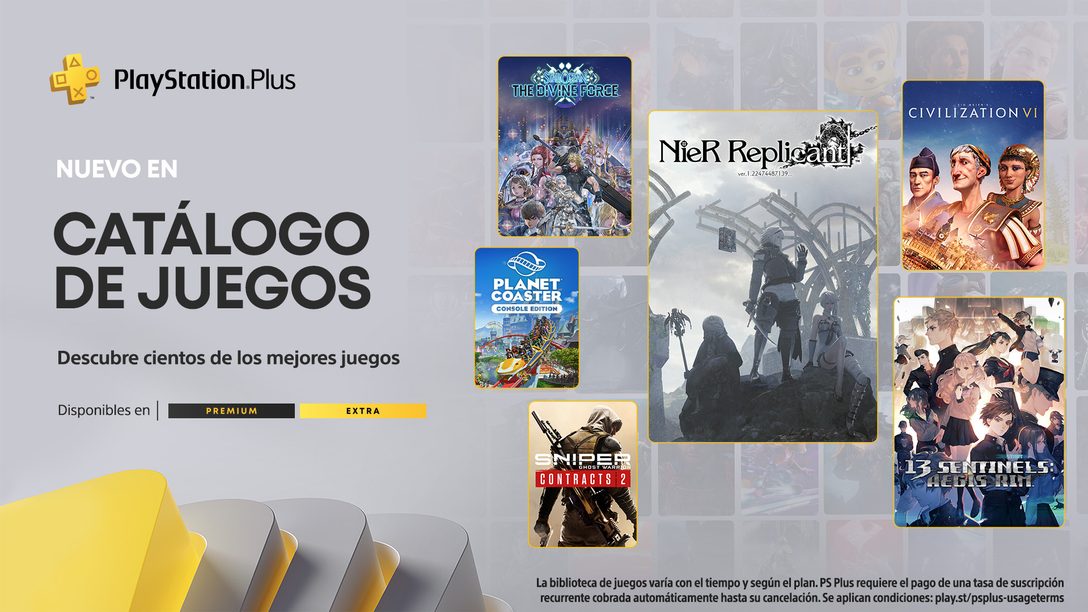 Catálogo de Juegos de PlayStation Plus para septiembre: NieR Replicant  ver.1.22474487139…, 13 Sentinels: Aegis Rim y Sid Meier's Civilization VI –  PlayStation.Blog en español