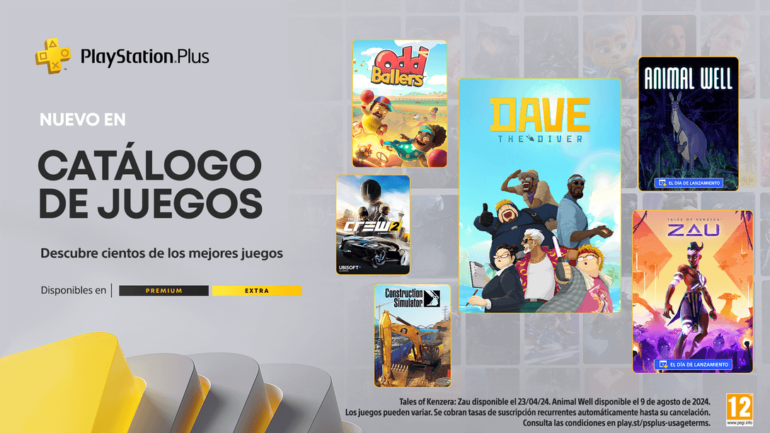 Catálogo de juegos de PlayStation Plus de abril: Dave the Diver, Tales of Kenzera: Zau, The Crew 2 y muchos más 