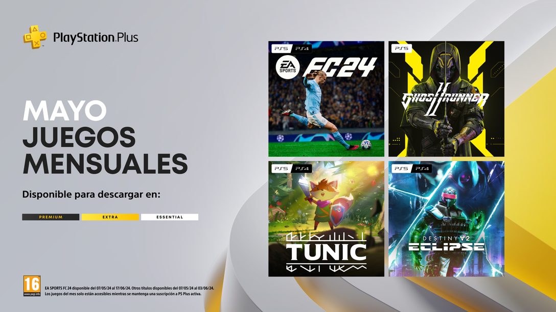 Juegos mensuales de PlayStation Plus de mayo: EA Sports FC 24, Ghostrunner 2, Tunic, Destiny 2: Eclipse 