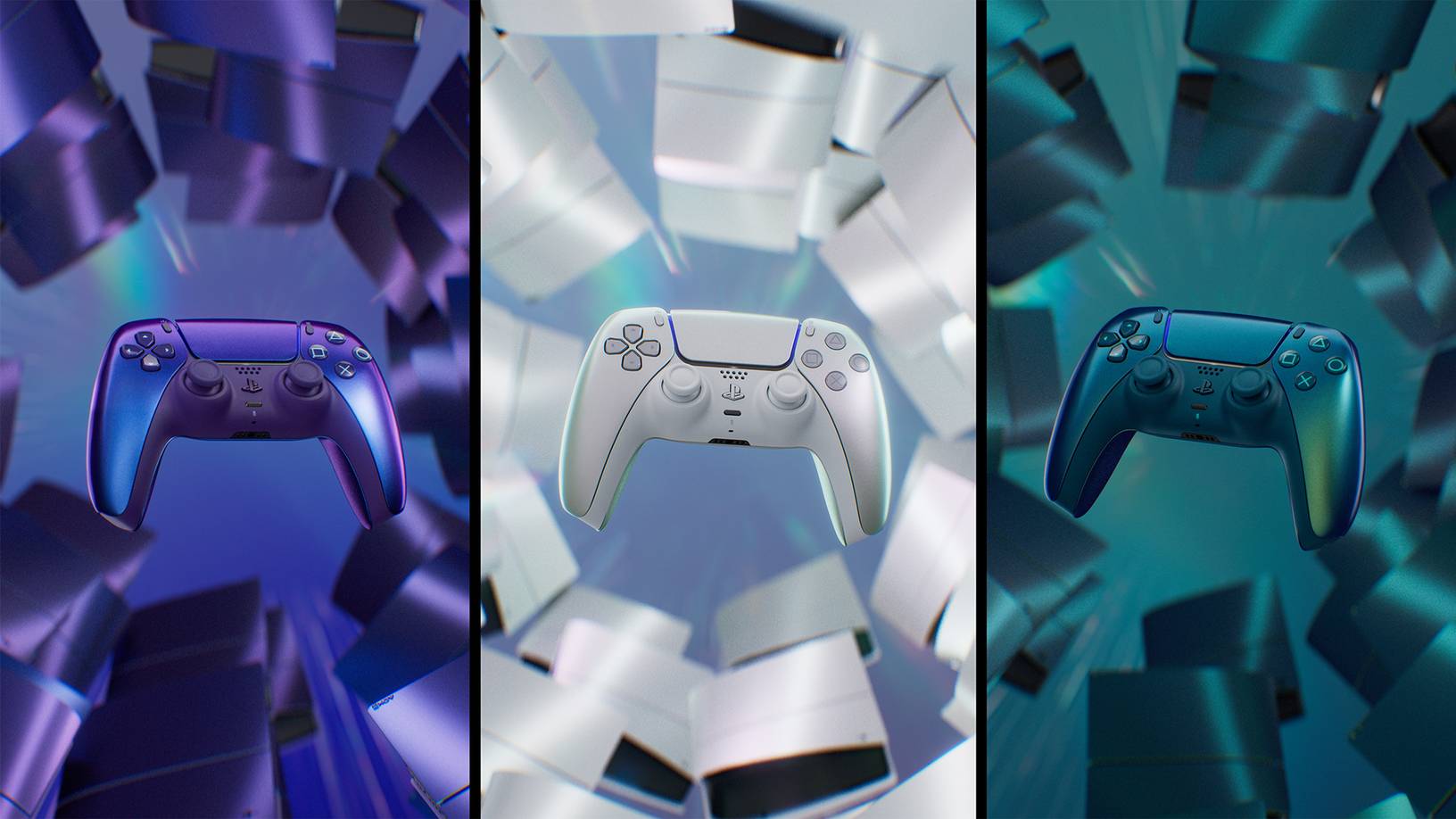 DualSense Chroma Pearl y Chroma Indigo + cubiertas PS5