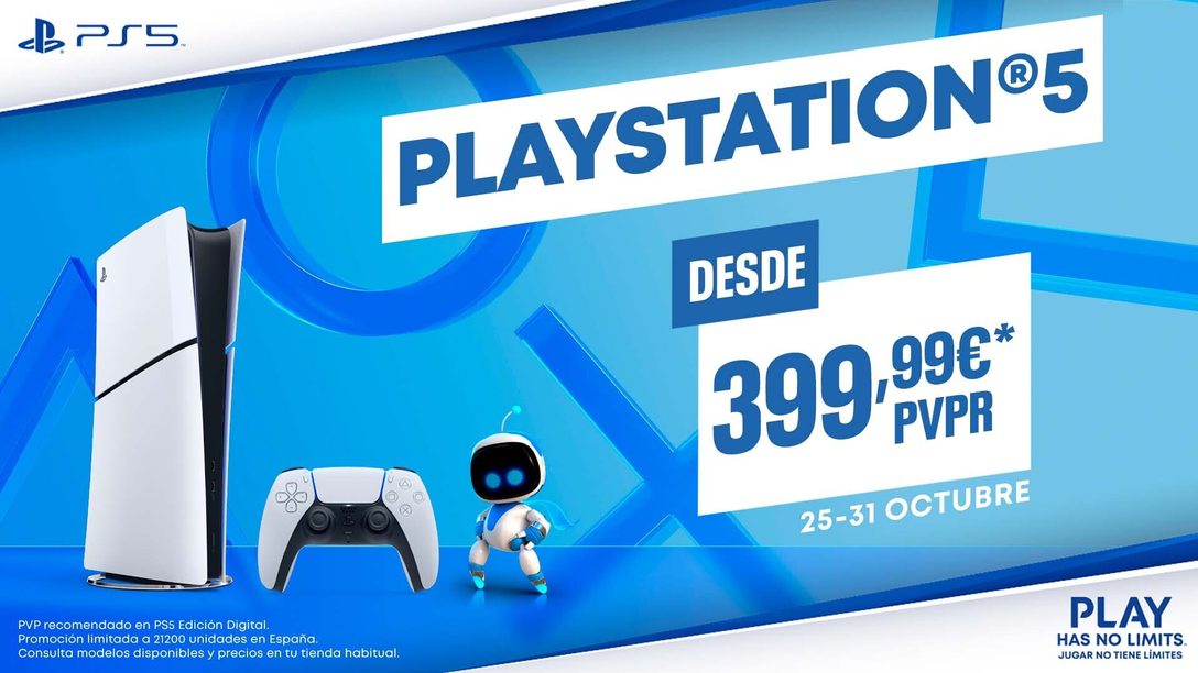 Consigue tu PlayStation 5 desde 399,99€* hasta el 31 de octubre