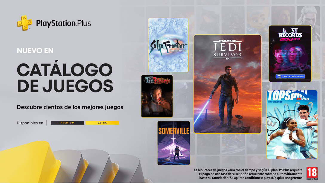 Catálogo de juegos de PlayStation Plus para febrero: Star Wars Jedi: Survivor, TopSpin 2K25, Lost Records: Bloom & Rage – Tape 1 y mucho más