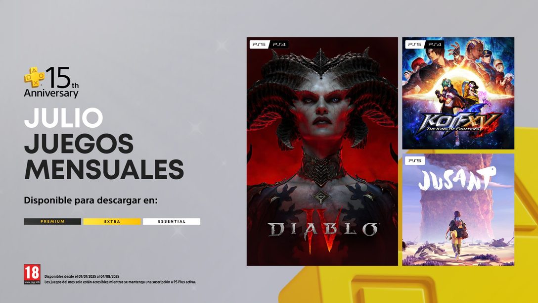 Juegos mensuales de PlayStation  Plus para julio y un gran agradecimiento a todos los jugadores por estos 15  años increíbles