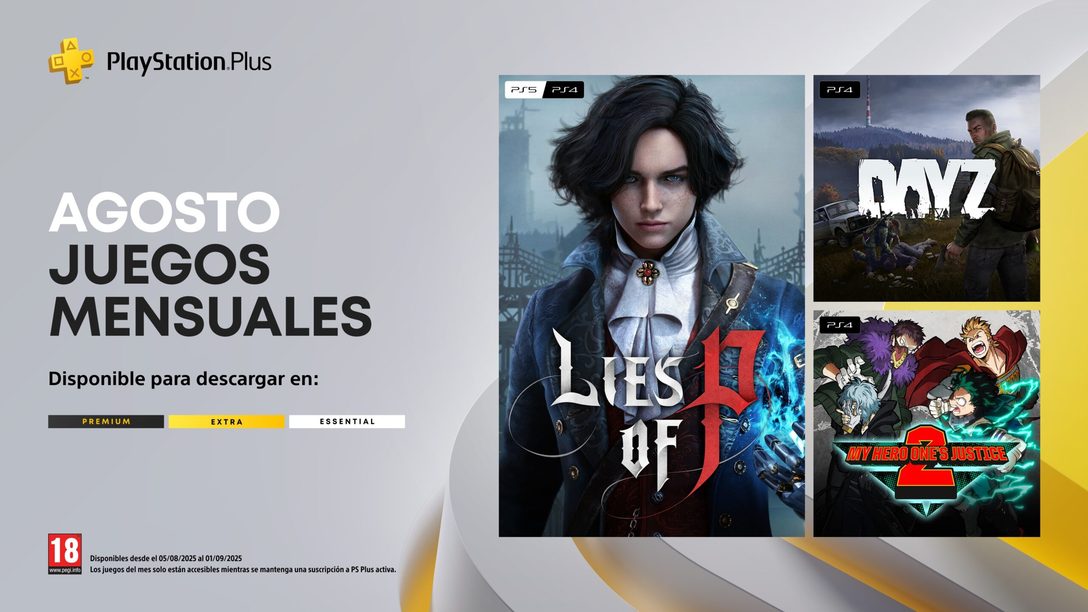 Juegos mensuales de PlayStation Plus de agosto: Lies of P, Day Z, My Hero One’s Justice 2