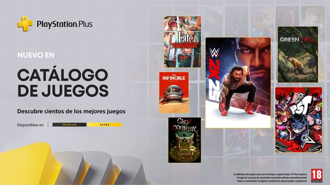 Catálogo de juegos de PlayStation Plus para septiembre: WWE 2K25, Persona 5 Tactica, Green Hell y Fate/Samurai Remnant, entre otros