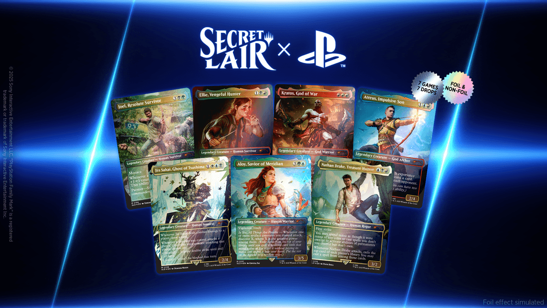 Primer vistazo en profundidad a la colaboración de Magic: The Gathering Secret Lair con PlayStation, que llegará este octubre