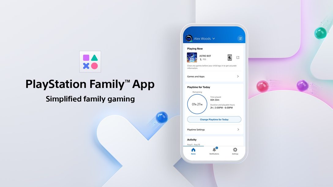 Anuncio de la aplicación PlayStation Family de control parental y administración familiar