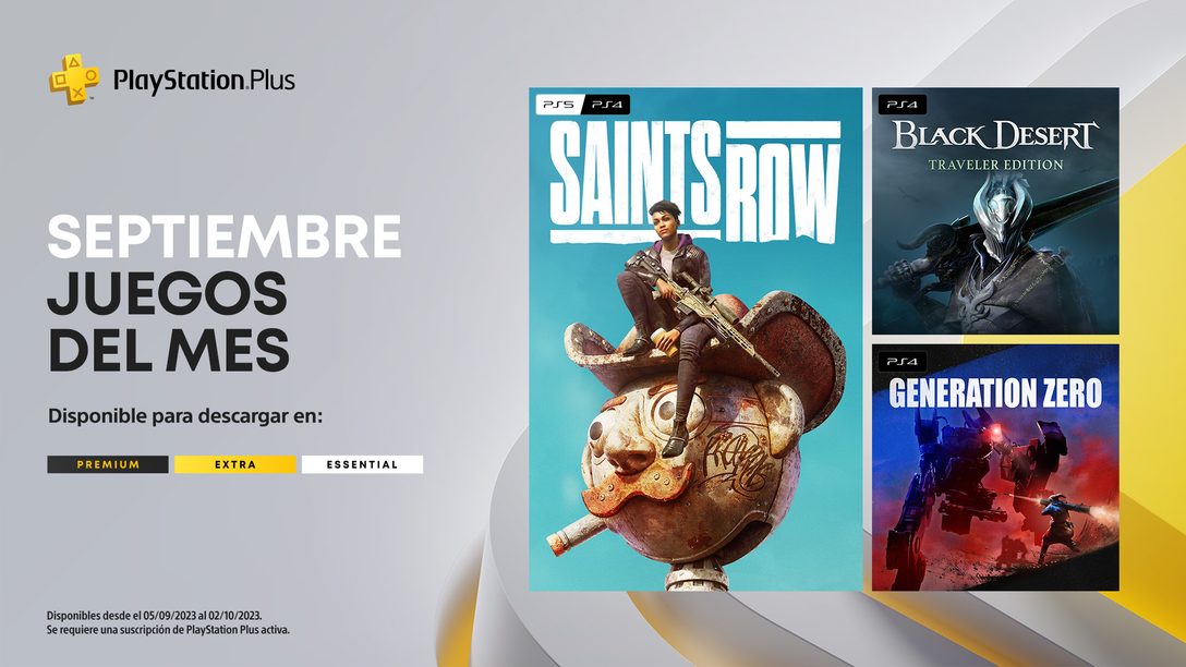 Juegos mensuales de PlayStation Plus en septiembre: Saints Row, Black Desert – Traveler Edition, Generation Zero