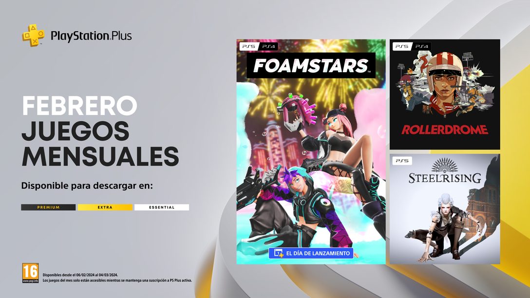Juegos mensuales de PlayStation Plus de febrero: Foamstars, Rollerdrome y Steelrising 