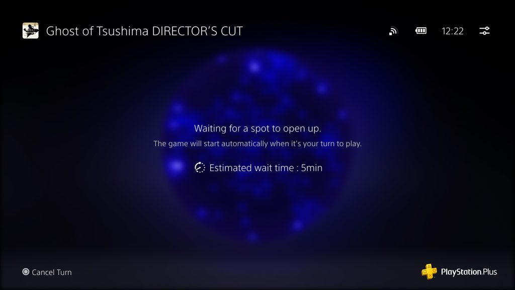 Interfaz de usuario del dispositivo para Uso a distancia PlayStation Portal que muestra la pantalla Cola.