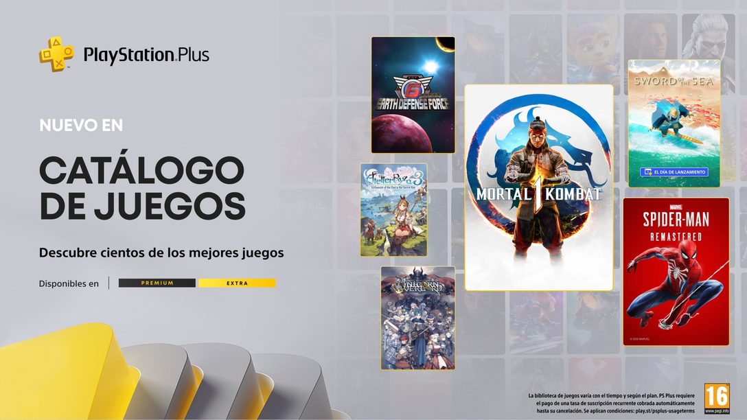 Catálogo de juegos de PlayStation Plus de agosto: Mortal Kombat 1, Marvel’s Spider-Man, Sword of the Sea, Earth Defense Force 6 y muchos más 